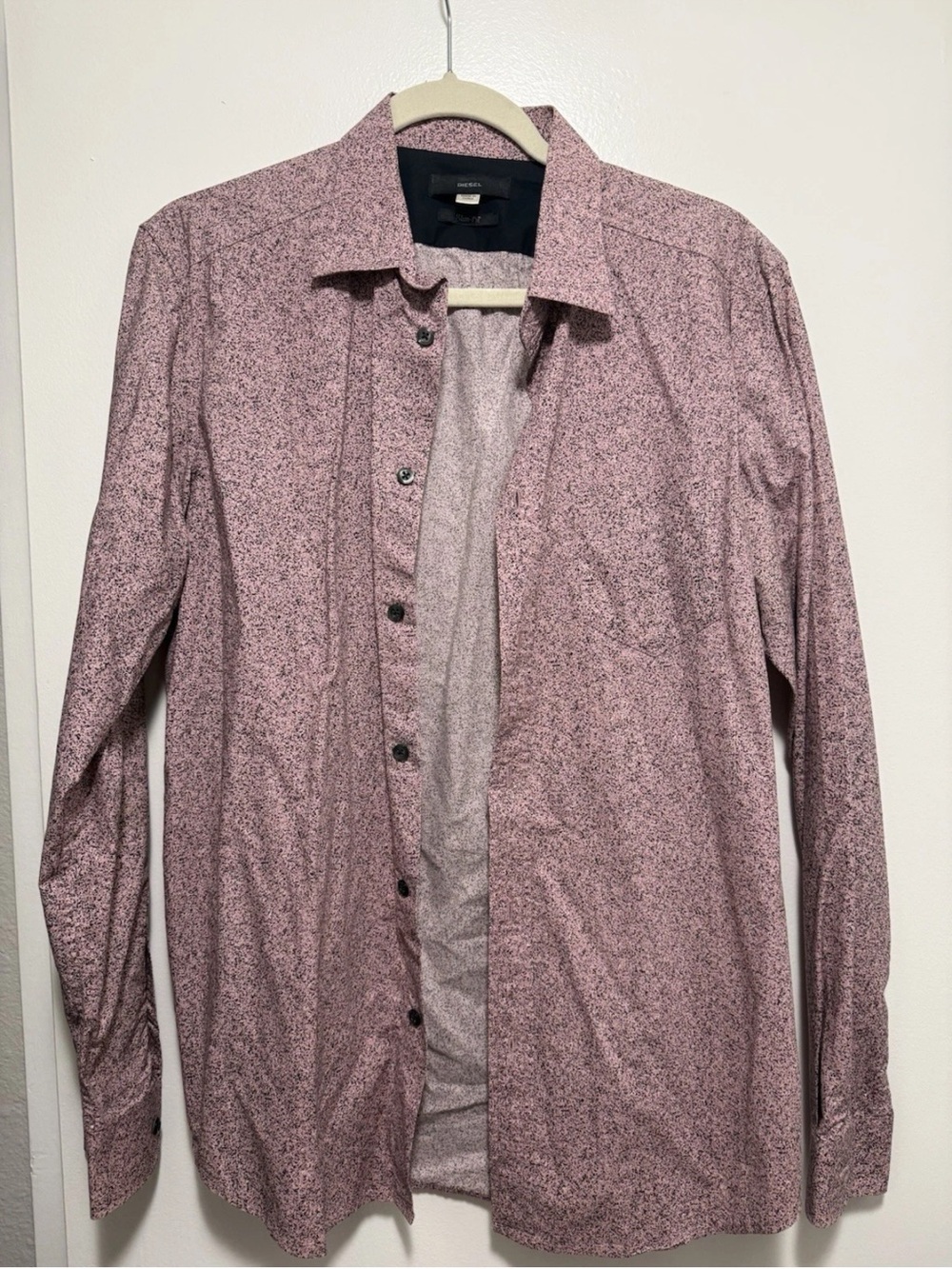 Diesel Pink Patterned Lightweight Shirt Jacket